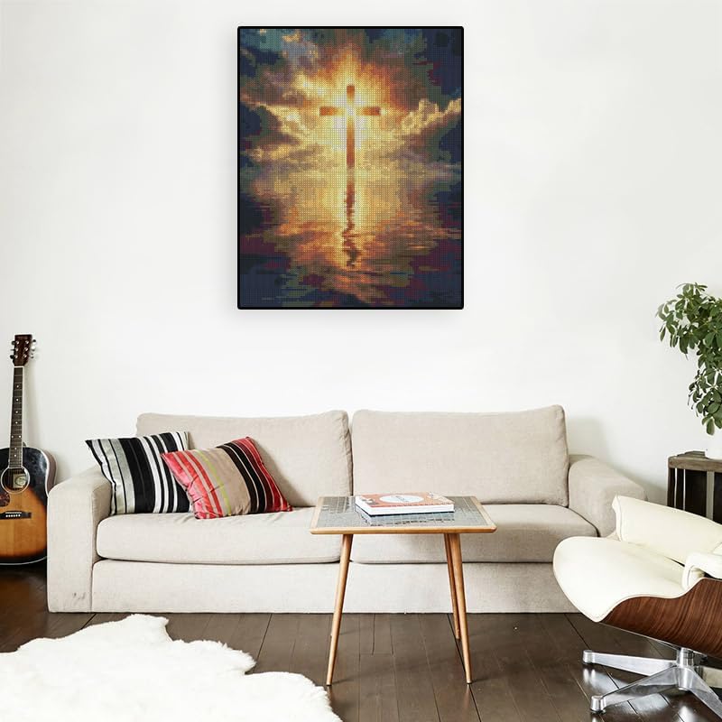 Paintcolor Jesus Stamped Cross Stitch Kits - Sea Needlepoint Counted Cross Stitch Kits for Beginners Adults Patterns Crossstitching Kits Dimensions Embroidery Kits Arts and Crafts (11CT Without Frame) - Image 5